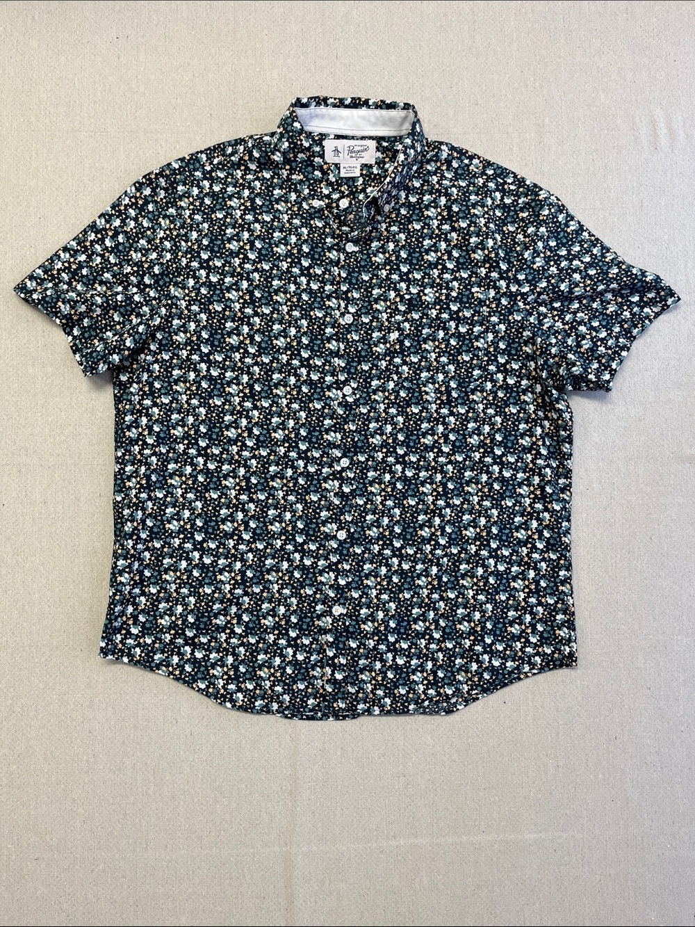 Original Penguin Floral Button Up Shirt XL Short Sleeve Cotton